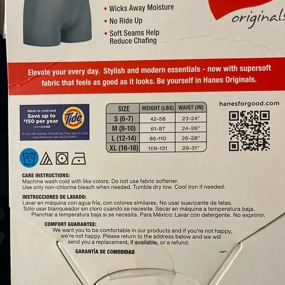 2X Hanes Boy's Boxer Briefs - Black, Red, Gray - Picture 4 of 4